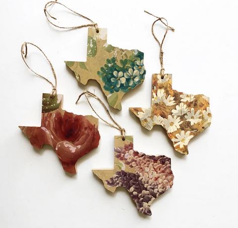 Vintage Floral Texas Ornaments - 4" | Daisies