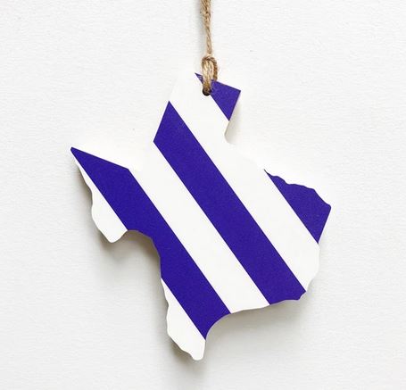 Team Spirit Texas Ornaments - 4" | Purple/White